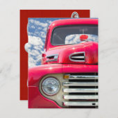 Retro Vrachtwagen Verjaardag uitnodiging (Voorkant / Achterkant)