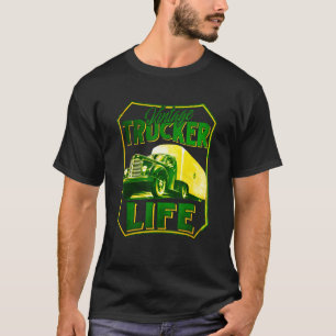 Retro Vrachtwagenchauffeur Leven Oude Vrachtwagen T-shirt