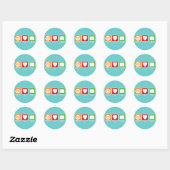 Retro Vrede, Liefde, Boeken Stickers (Dark) (Vel)