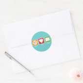 Retro Vrede, Liefde, Boeken Stickers (Dark) (Envelop)