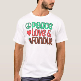 Retro Vrede, Liefde, Chocolade Fondue T-shirt