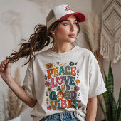 Retro Vrede, Liefde en Goede Vibes Tri-Blend Shirt