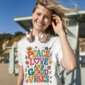 Retro Vrede, Liefde en Goede Vibes Tri-Blend Shirt