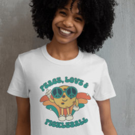 Retro Vrede, Liefde en Pickleball Groovy T-shirt