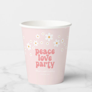 Retro Vrede Liefde Feest boho Madelief Verjaardag Papieren Bekers