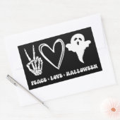 Retro Vrede Liefde Halloween Rechthoekige Sticker (Envelop)