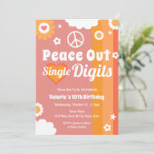 Retro Vrede Uit 10e Verjaardag Kaart (Staand voorkant)