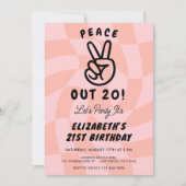 Retro vrede uit elke leeftijd verjaardagsfeestje kaart (Voorkant)