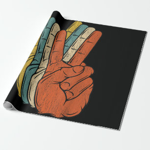 Retro Vrede Vintage 60's 70's Hippie Cadeaupapier
