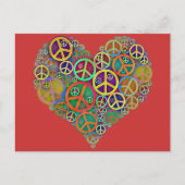 Retro  vredeshart briefkaart (Voorkant)