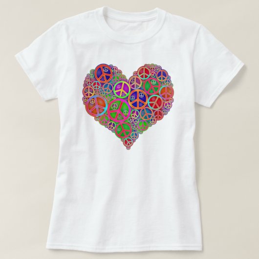 Retro vredeshart t-shirt (Design voorkant)