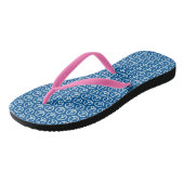 Retro-vredessignalen op diep blauw teenslippers (Schuin)