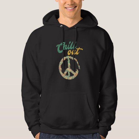 Retro Vredesteken Chill Out Hoodie (Voorkant)