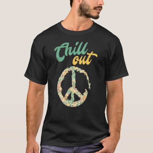 Retro Vredesteken Chill Out T-shirt (Voorkant)