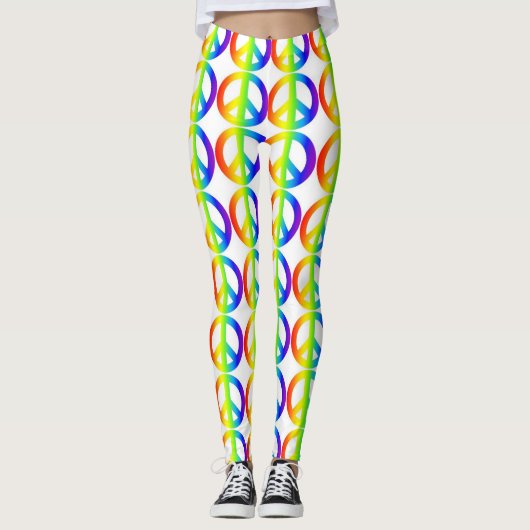 Retro Vredesteken Neon Leggings (Voorkant)