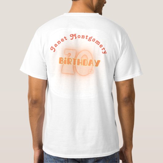 Retro Vredesteken Psychedelische Vlinder Verjaarda T-shirt (Achterkant)