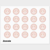 retro vredesteken roze boho retouradres sticker (Vel)
