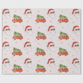retro vredesteken Santa wikkelpapier Cadeaupapier (Vlak)