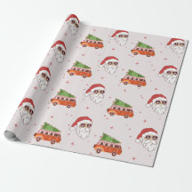 retro vredesteken Santa wikkelpapier