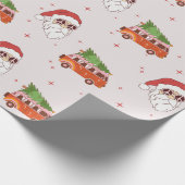 retro vredesteken Santa wikkelpapier Cadeaupapier (Hoek)