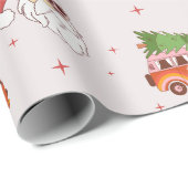 retro vredesteken Santa wikkelpapier Cadeaupapier (Rol Hoek)