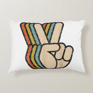 Retro Vredesteken V Fingers 60s 70s 80s Coo Accent Kussen