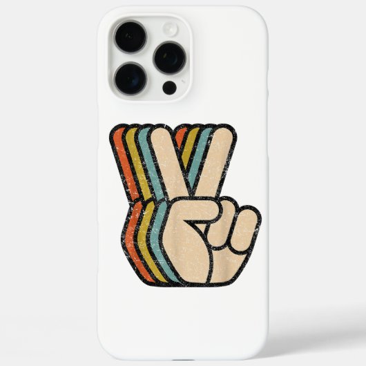 Retro Vredesteken V Fingers 60s 70s 80s Coo Case-Mate iPhone Case (Achterkant)