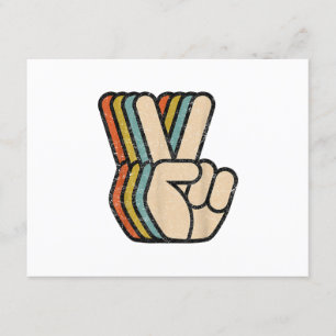 Retro Vredesteken V Fingers  60s 70s 80s Coo Informatiekaartje