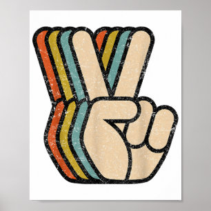 Retro Vredesteken V Fingers 60s 70s 80s Coo Poster