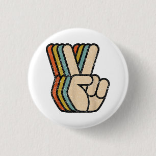 Retro Vredesteken V Fingers 60s 70s 80s Coo Ronde Button 3,2 Cm