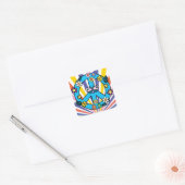 Retro Vredesteken Vierkante Sticker (Envelop)