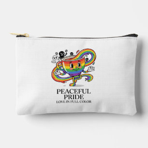 Retro Vreedzame Pride Regenboog Koffiekop T-Shirt Etui