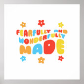 Retro Vreemd & Prachtig gemaakte Psalmen 139:14 Poster (Voorkant)