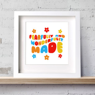 Retro Vreemd & Prachtig gemaakte Psalmen 139:14 Poster
