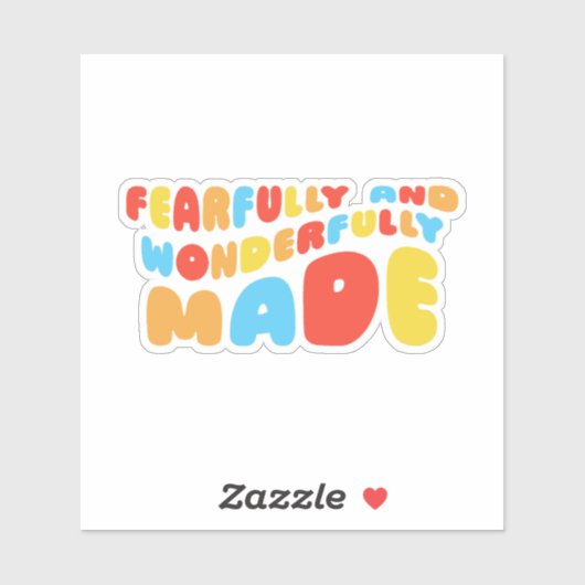 Retro Vreemd & Prachtig gemaakte Psalmen 139:14 Sticker (Vel)