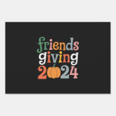 Retro Vrienden Geven 2024 Thanksgiving Herfst Inpakpapier Vel (Voorkant)