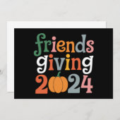Retro Vrienden Geven 2024 Thanksgiving Herfst Kaart (Voorkant / Achterkant)
