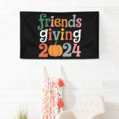 Retro Vrienden Geven 2024 Thanksgiving Herfst Spandoek (Insitu)