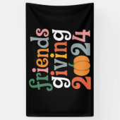 Retro Vrienden Geven 2024 Thanksgiving Herfst Spandoek (Verticaal)