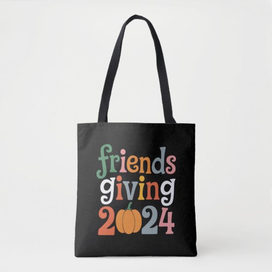 Retro Vrienden Geven 2024 Thanksgiving Herfst Tote Bag (Voorkant)