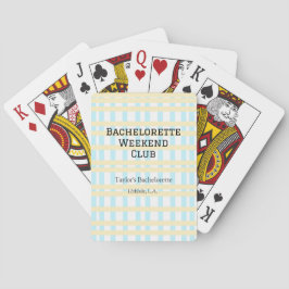 RETRO VRIJGESELLEN WEEKEND CLUB BLAUW GEEL DATUM POKERKAARTEN