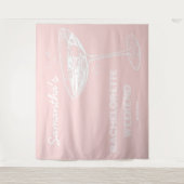 Retro vrijgezellenfeest achtergrond roze cocktail wandkleed (Voorkant)