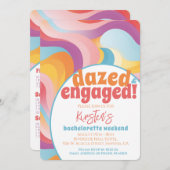 Retro vrijgezellenfeest Dazed And Engaged Kaart (Voorkant / Achterkant)