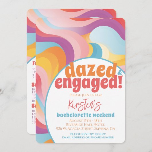 Retro vrijgezellenfeest Dazed And Engaged Kaart (Voorkant / Achterkant)