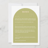 Retro Vrijgezellenfeest Food Wedding Dinner Menu A Kaart (Voorkant)