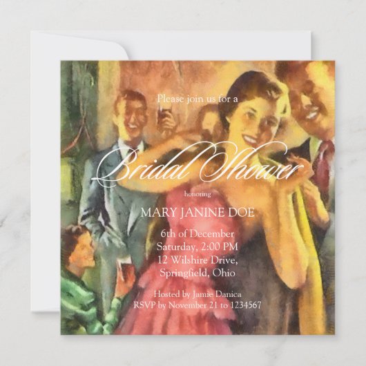 Retro-Vrijgezellenfeest Kaart (Voorkant)