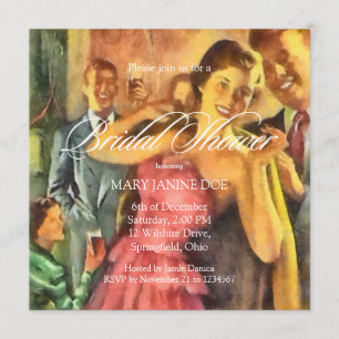 Retro-Vrijgezellenfeest Kaart