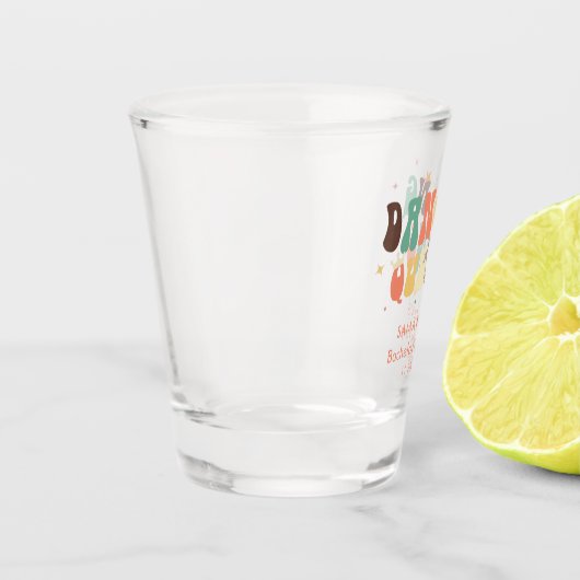 Retro vrijgezellenfeest meisjes weekend aangepast shot glas (Links)