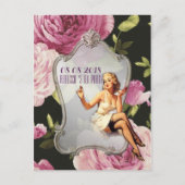 retro Vrijgezellenfeest Tea Party Bewaar de datum Aankondigingskaart (Voorkant)