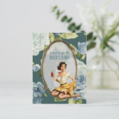 retro Vrijgezellenfeest Tea Party Bewaar de datum Aankondigingskaart (Staand voorkant)